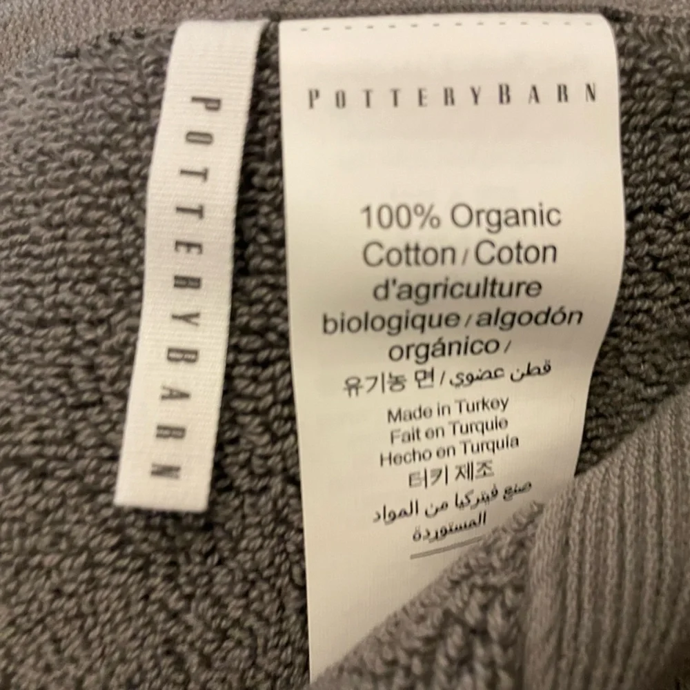 3 x Pottery Barn Classic Organic Washcloths in Flagstone